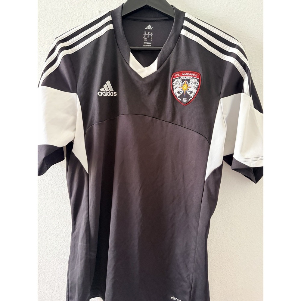 Adidas FC America Orlando Soccer Jersey Mens Medium Black White #13 Climacool